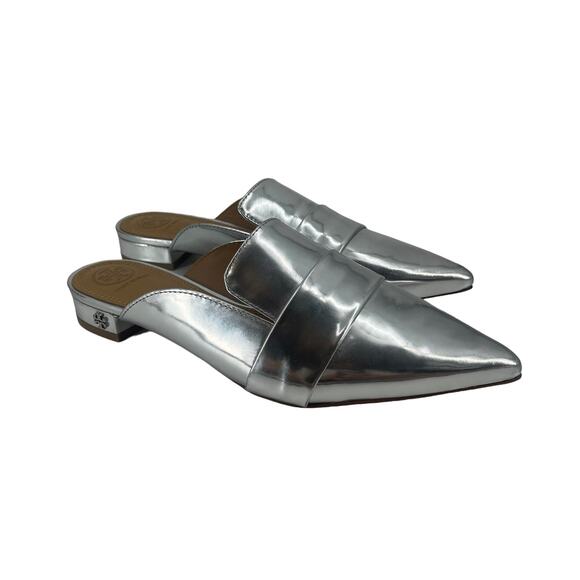 Tory Burch Silver Metallic Mules - Picture 4 of 8